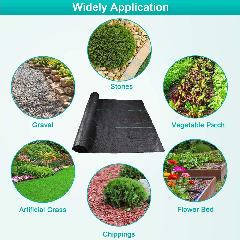 Weed Membrane Garden Landscape Fabric Anti Grass Cloth Strong Breathable Plastic Mulch Durable Ground Cover Sheet Mat