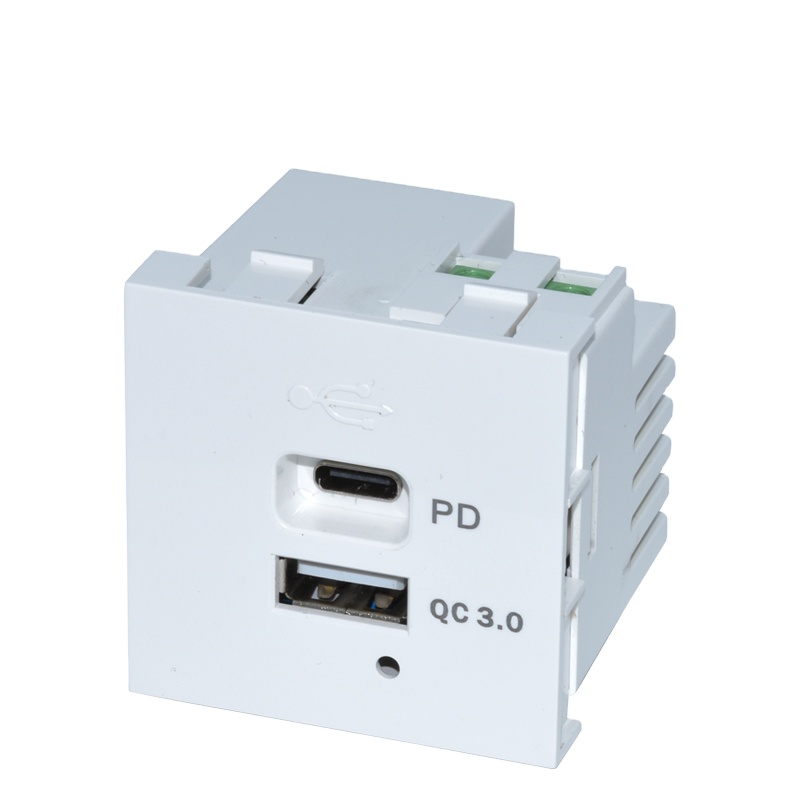30 Вт USB розетка Быстрая зарядка USB c PD & QC 3,0 USB-C XJY-USB-17P-A/C-PD/QC Белый ПК