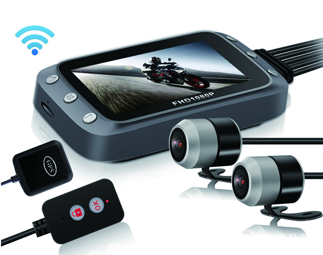 Vanci MT20C 1080P Full HD видеорегистратор с двумя объективами GPS WiFi Водонепроницаемая мотоциклетная видеокамера