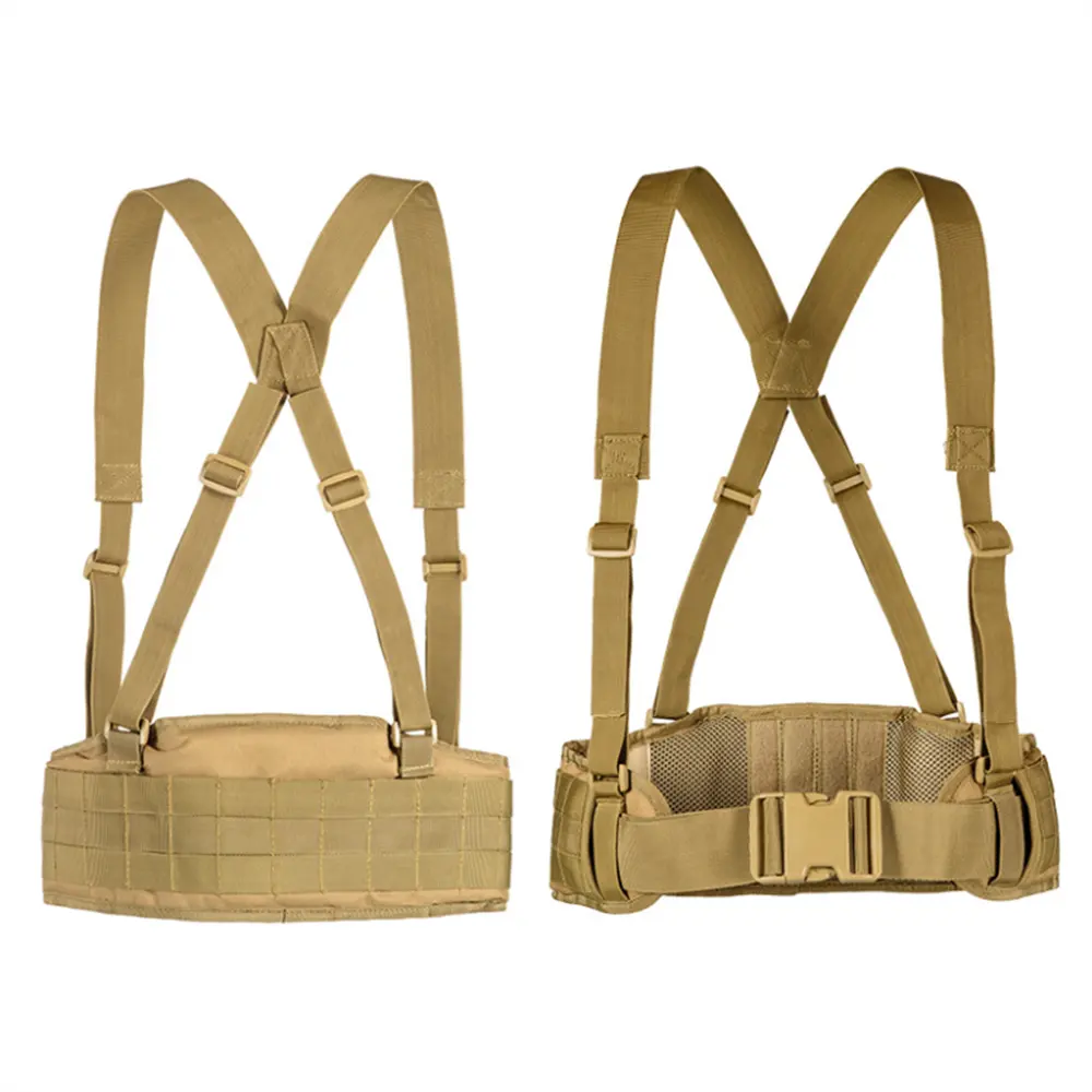 Tactical Molle Belt Waist Belt Nylon Convenient Combat Adjustable Soft Padded Belts