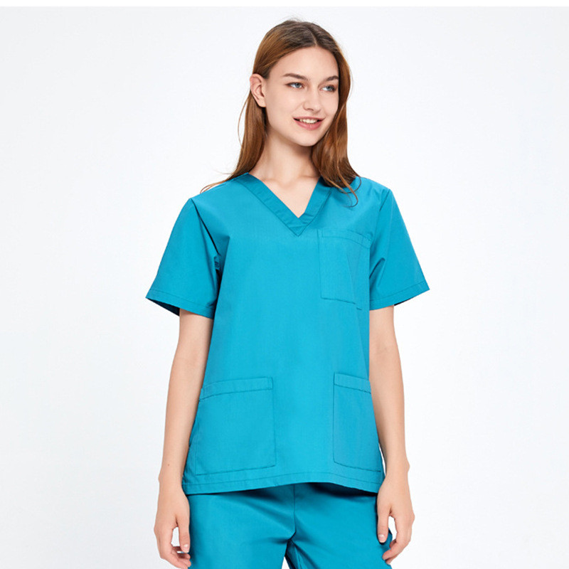 Spring new arrival V-neck solid color nurse uniforms suit 2021 comfortable male and female professional nursing clothing