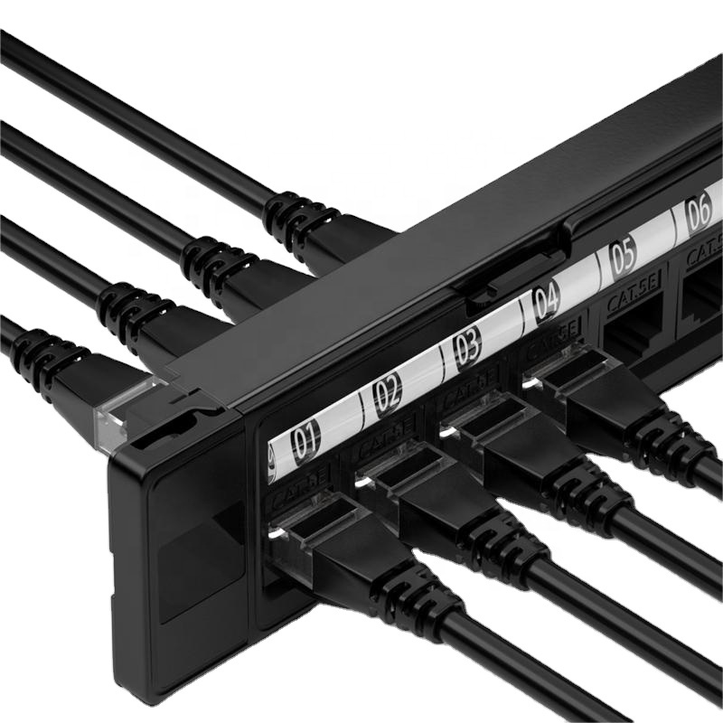 19 дюймов 1U Keystone Jack сетевая стойка усилителя Rj11 24-портовая патч-панель с кабельным менеджер