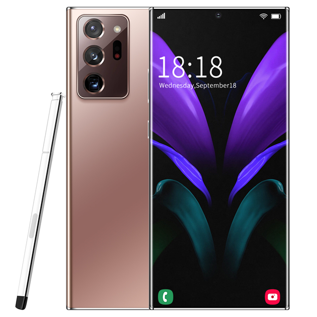 Новинка 2021, мобильный телефон Note20 + Android AMOLED 3G 4G 5G android, оптовая продажа, Оригинальный разблокированный смартфон