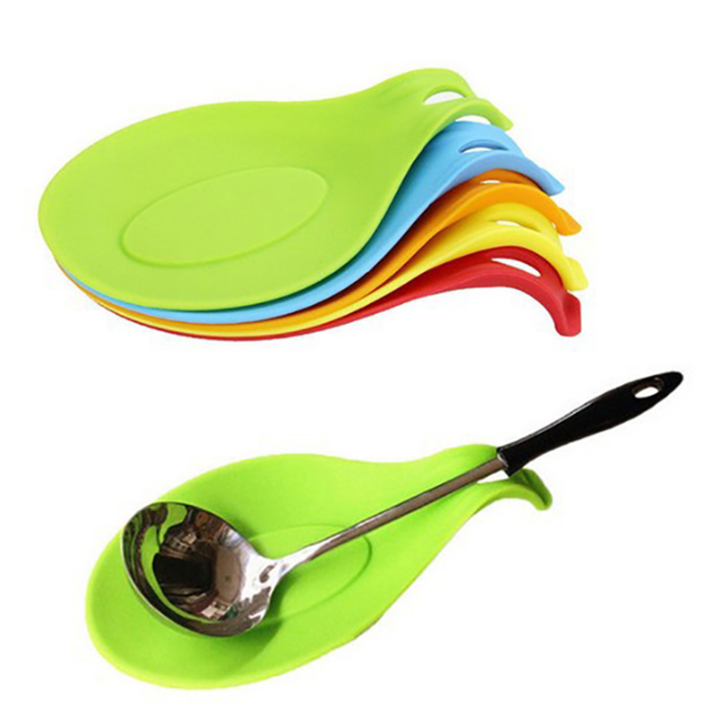 Kitchen Spoon Holders Fork Spatula Rack Shelf Organizer Plastic Chopsticks Holder Non-slip Spoons Pad