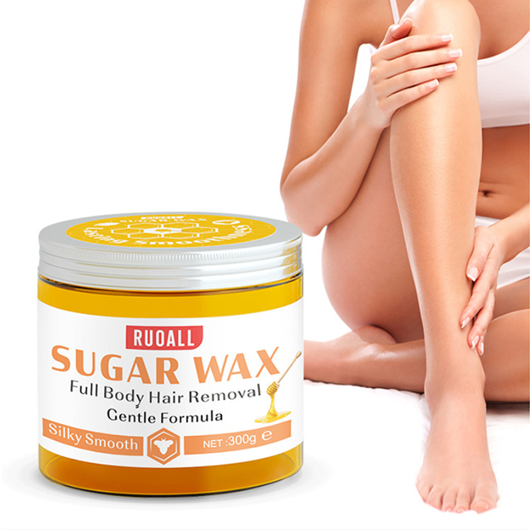 Hypoallergenic Natural Organic Depilatory warm honey hard Sugar wax separator Full body hair removal cream in plastic