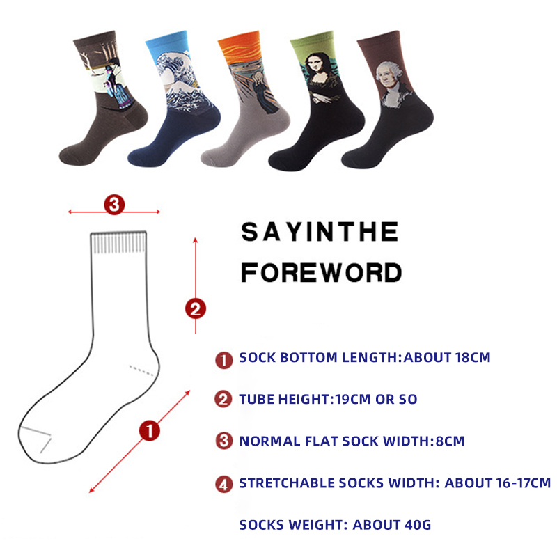 Custom Own Logo Oem Men Women Unisex Designer Fashion Funny Cotton Happy Crew Dress Tube Socks Manufacturer