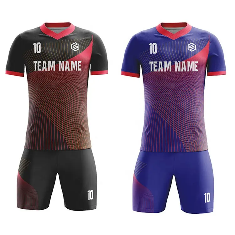 Sublimate Colorful Football Training Suit Personalized Football Kit Jersey Soccer Uniforms Customized