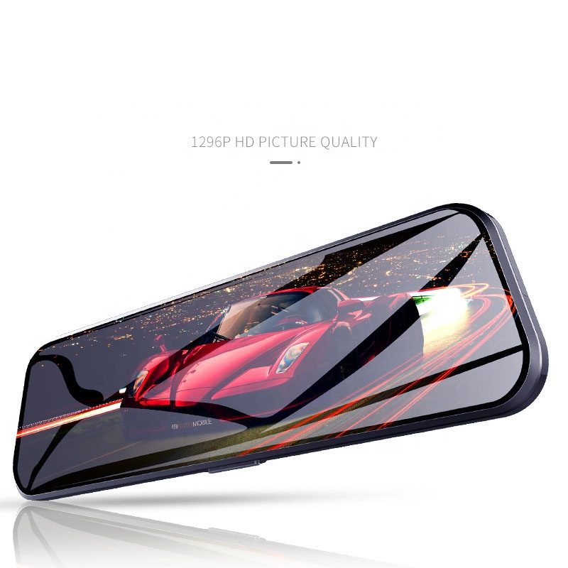 HD 1296P Mirror Dash Cam 9.66 Inch Car Black Box Capacitor Driving Recorder