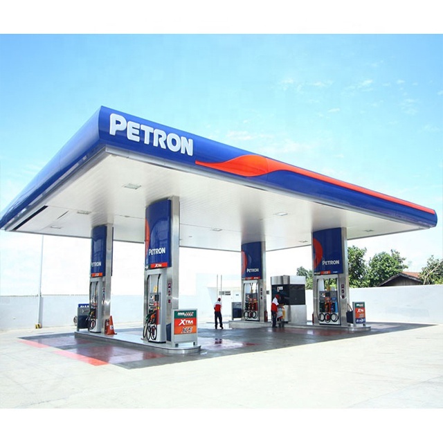 SAFS steel space frame petrol canopy station