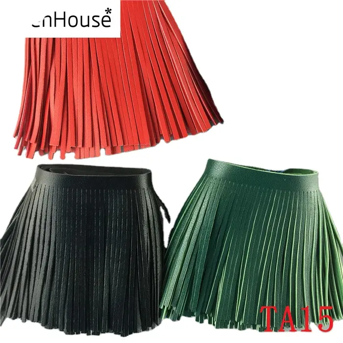 2018 Hot Sale 10cm Colorful Cheap long Suede Leather Tassel Fringe for bag DIY decoration