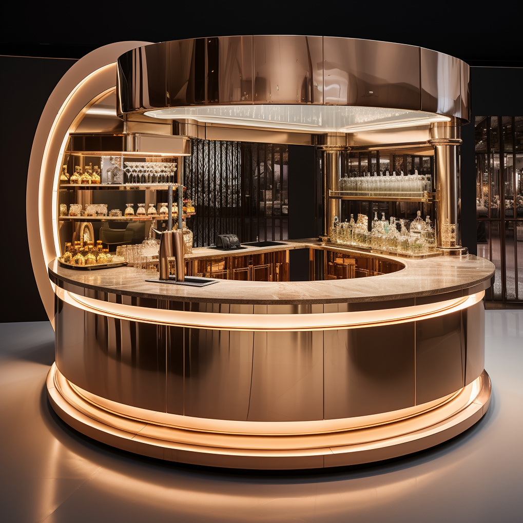Customized Size Restaurant Nightclub Wine Bar Illuminated Led Bar Counter Design