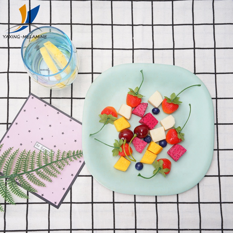 Life healthy eco friendly customized decal OEM bamboo fibre dinner dishes bamboo plate for restaurant home