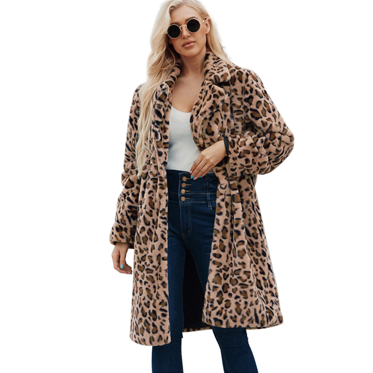 Wholesale Custom Oversize Leopard Teddy Bear Fur Coat Women Trench Coat Long Jacket Plus Size Long Real Fur Teddy Coat Women