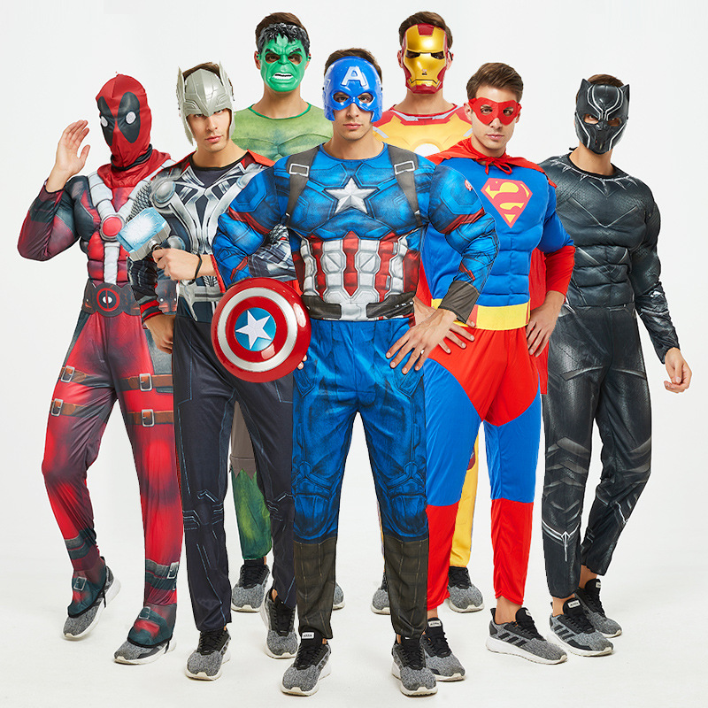 2021Super hero Captain of America Cosplay Costume boys super hero role play Jumpsuits for kids America movie costume