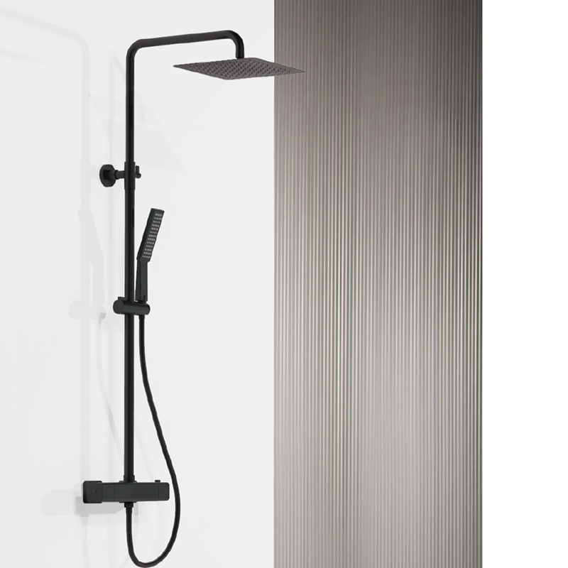 Bathroom thermostatic rain shower set complete brass modern
