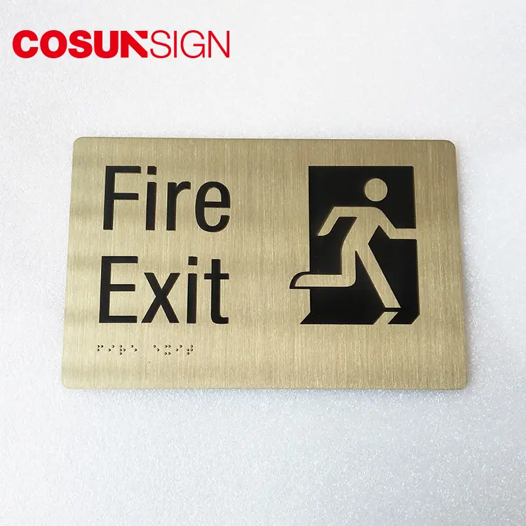Indoor staircase exit directional sign fire engine access guide sign