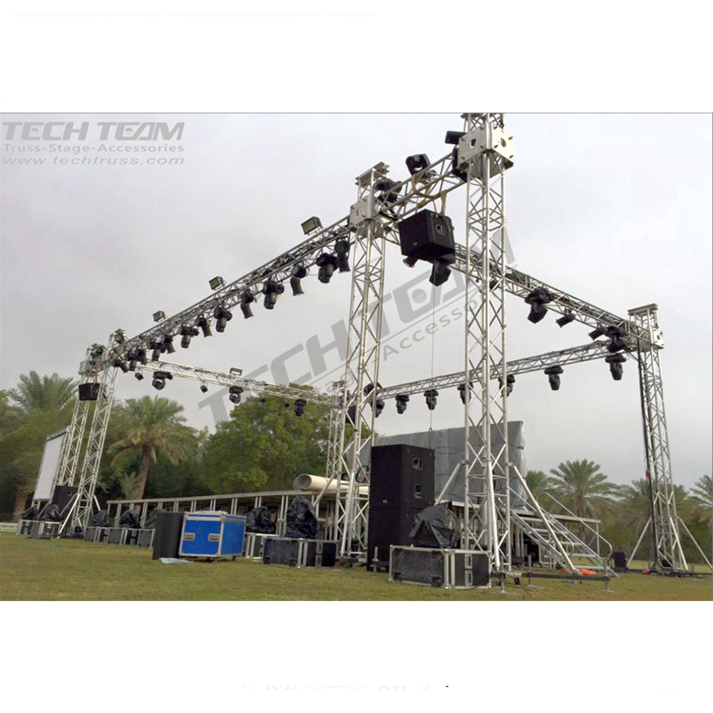 Tech Truss TUV, алюминий, 400 мм, алюминиевая ферма, прямоугольная Ферма/коробка, алюминиевая ферма 6082-T6, 3 года нормального использования, серебристый/черный