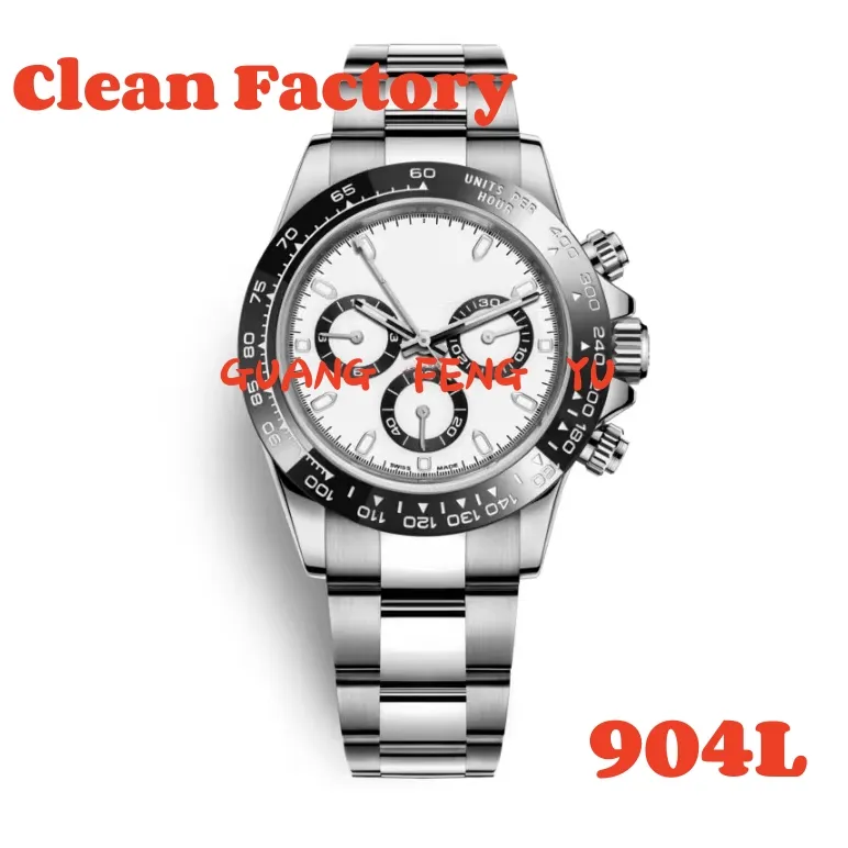 Mens Automatic Mechanical Panda Watch 116500 Clean Factory 1:1 Best Edition 904L SS Case And Bracelet White Dial SA4130