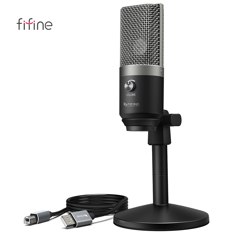 Fifine стиль ноутбук микрофон профессиональный конденсаторный микрофон USB для Windows Mac OS K670