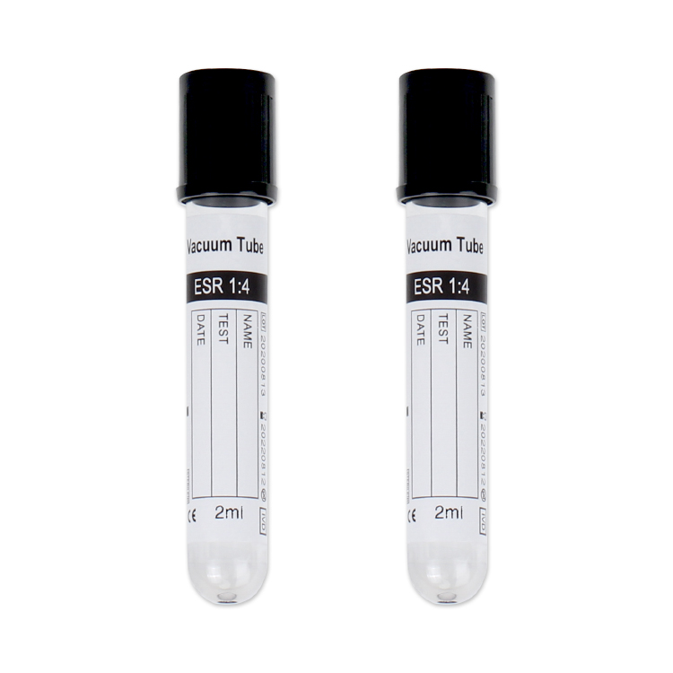 Disposable Black Top PET Glass 2ml 3ml 4ml 5ml 6.3ml Sodium Citrate 1:4 Vacuum Blood Collection Test Tubes Westergren Esr Tube