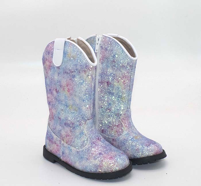 tie dye sparkly glitter leather toddler kids fall knee high cowboy boots girls shoes