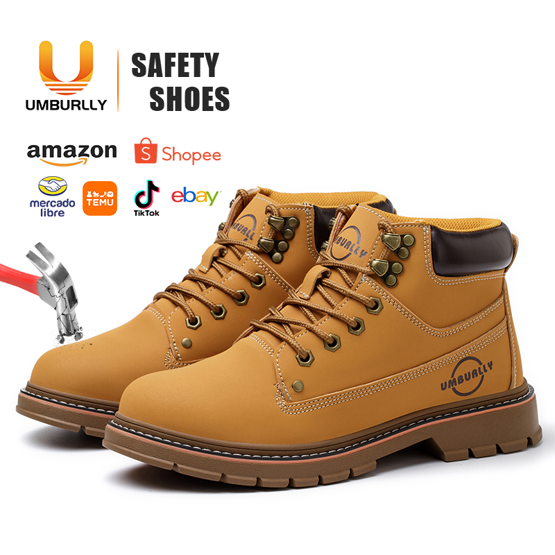 Special anti-smashing and puncture safety shoes genuine leather light breathable soft bottom sport hiking safety boot