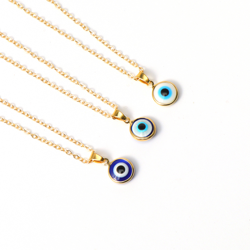 2021 fashion women blue Devil Eyes Pendant necklace Jewelry 18K gold plated necklaces