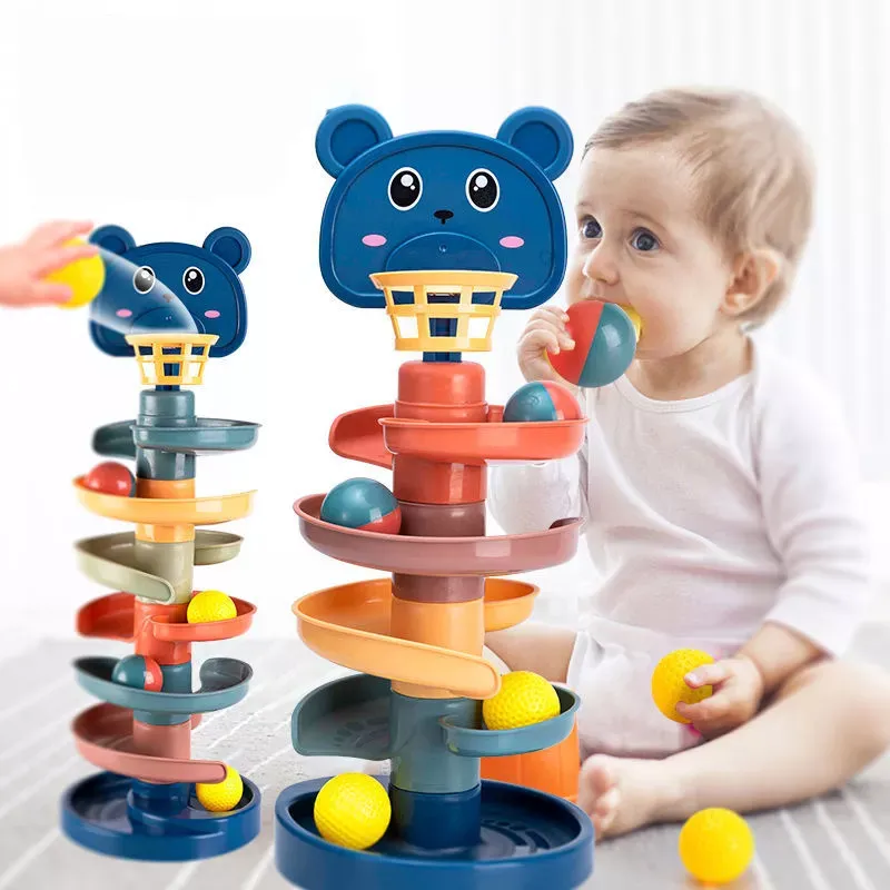 surprise price Customizing children's fun track sliding ball tower shooting baby educational rolling ball toy