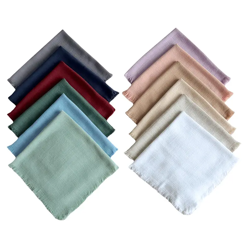 2022 Tassel Plain Fabric Napkin Cotton And Linen Home Kitchen Towel Fashion Restaurant Napkin