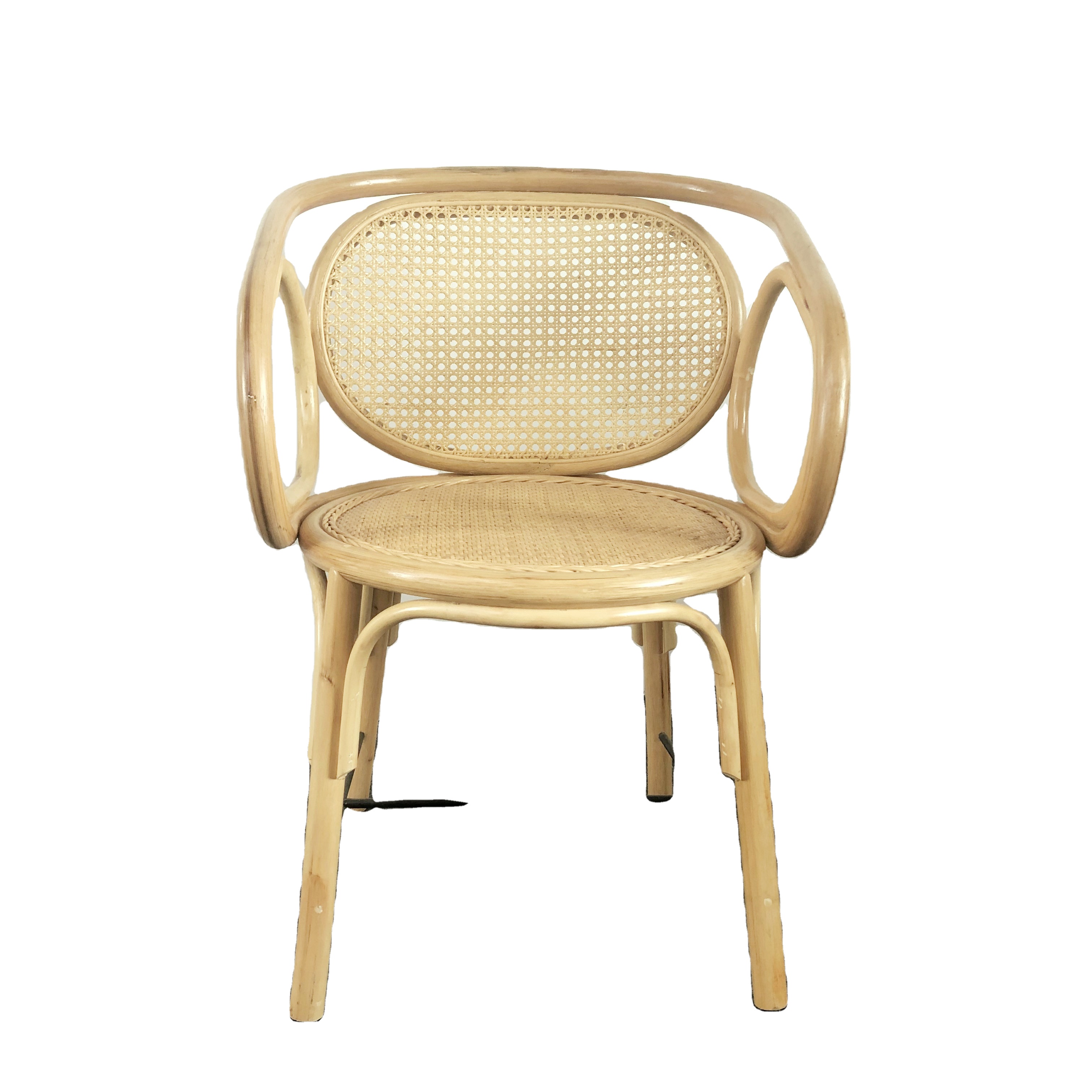 Modern Nordic wind comfortable natural rattan garden casual dining chair
