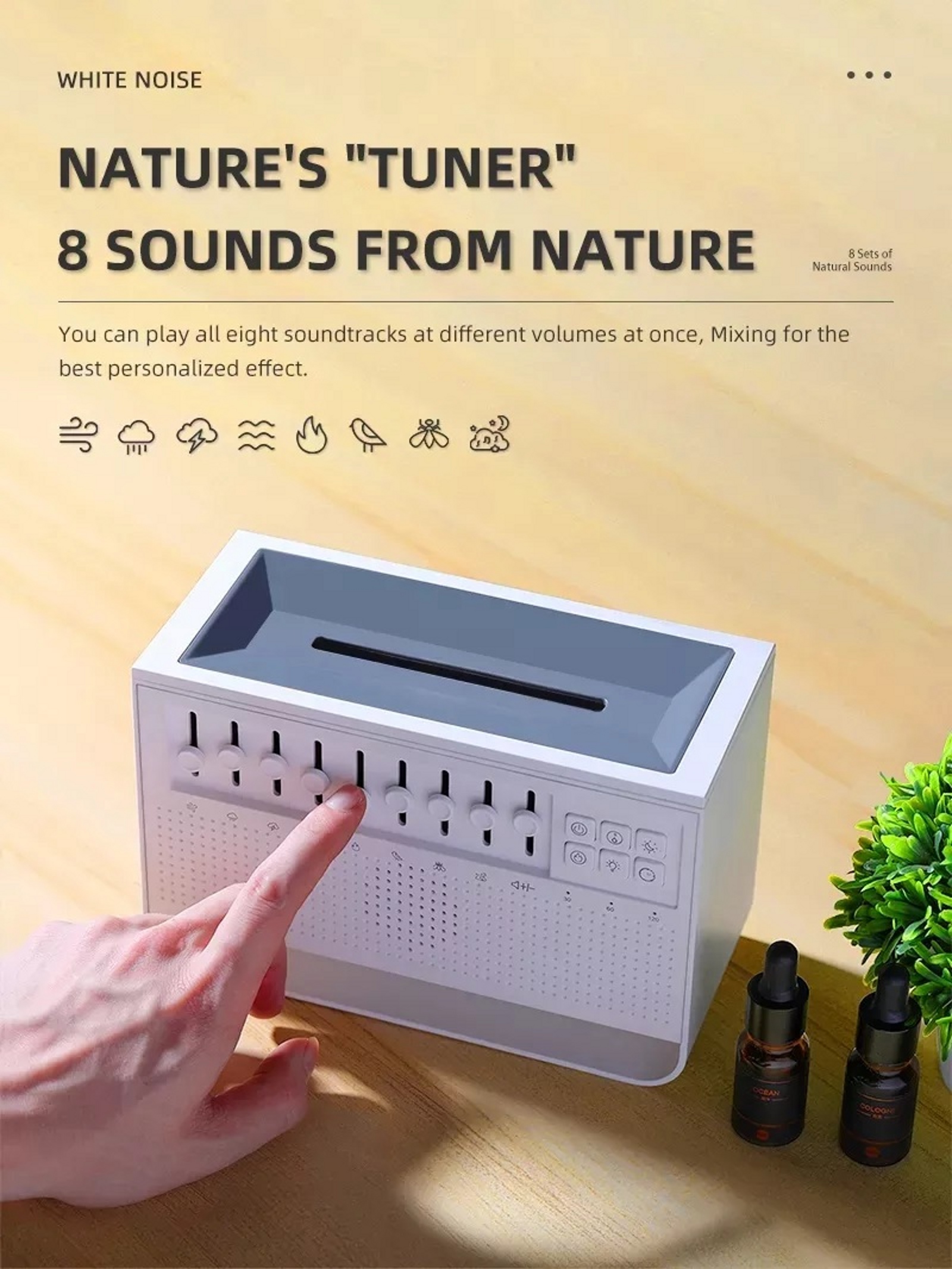 China Factory wholesale mist aromatherapy machine Flame aroma essential oil humidifier diffuser with white noise sound machine