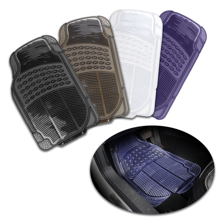Clear transparent Black Dark Brown White Purple wholesale customized with cartoon Janpan hot sales patterns car floor mats