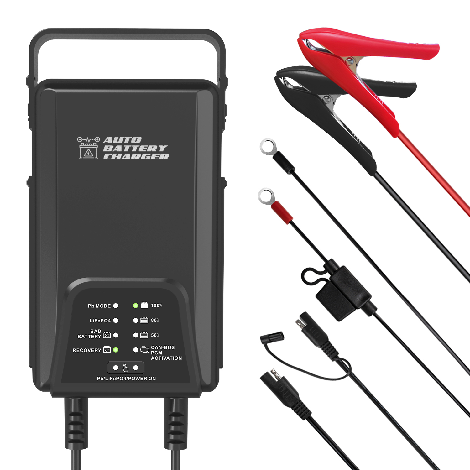 9-Stages Lithium LiFePO4 12V 2A motorcycle Car ATV Automatic Smart Battery Charger