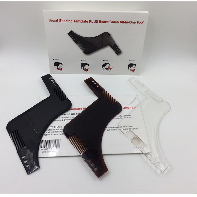 Portable Moon Beard Shaper Comb Plastic Double Side Beard Shaping Beard Comb