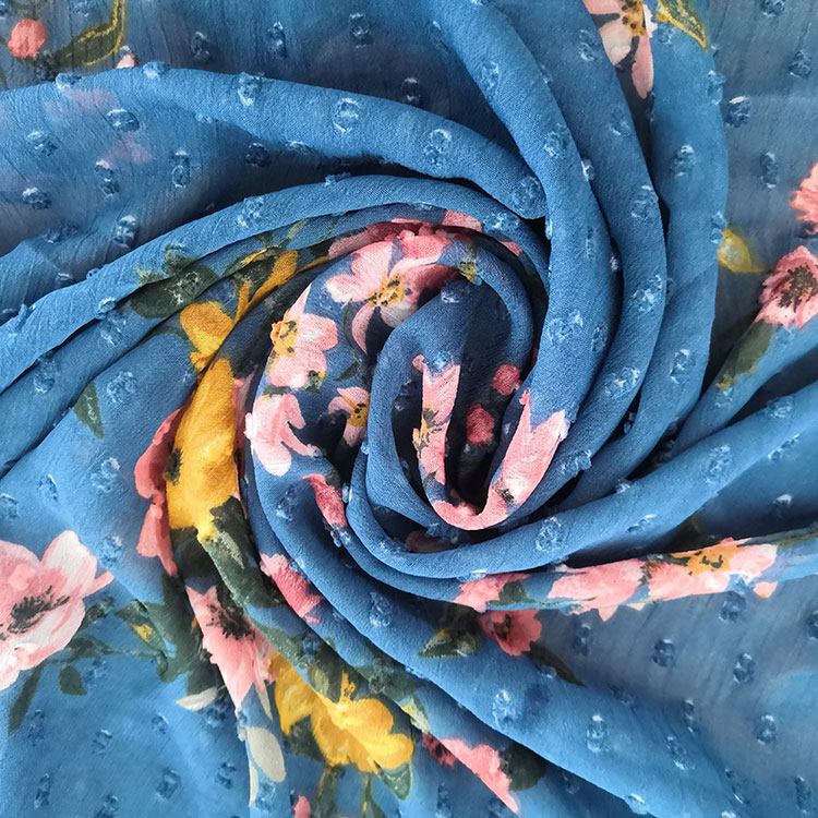New arrival low dot design 100%polyester dot crepe fabric