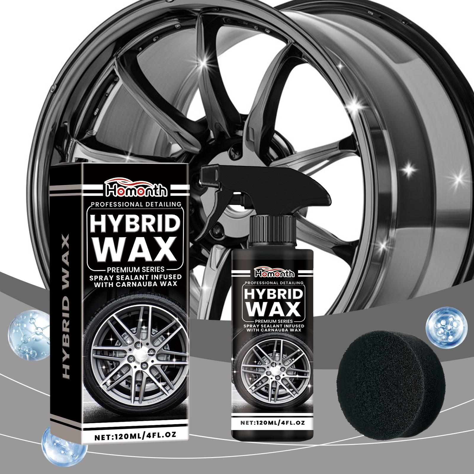 Homonth New Car Wax Eco-friendly Car Wax Polish Restoring Car Shine Liquid Wax