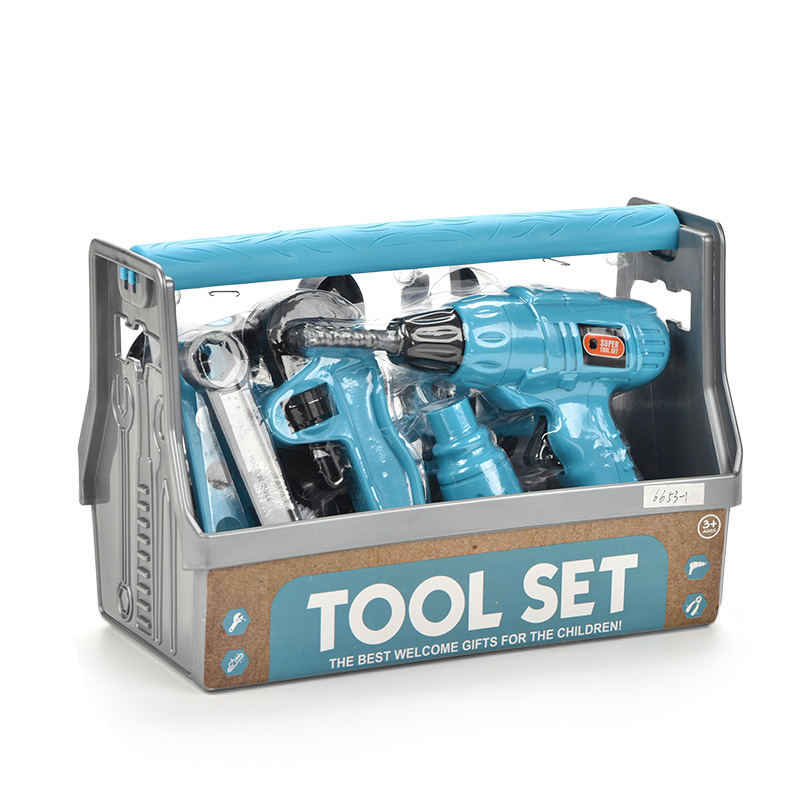 The popular multifunctional toolkit is a set of 15 construction tools for children to simulate decoration tools