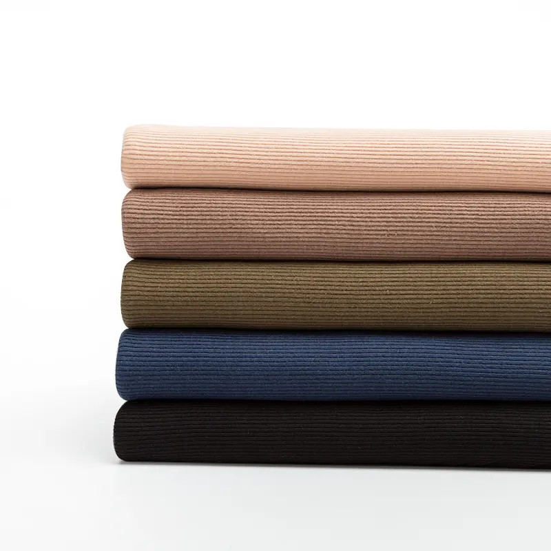 High quality 94% cotton 6% spandex knitted elastic rib textile fabrics