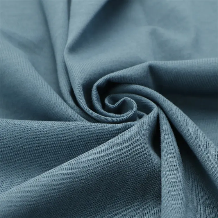 QS3258 High Quality 100% Cotton Single Jersey Farbic Double Yarn Knit Fabrics for Clothing T-shirt Fabric