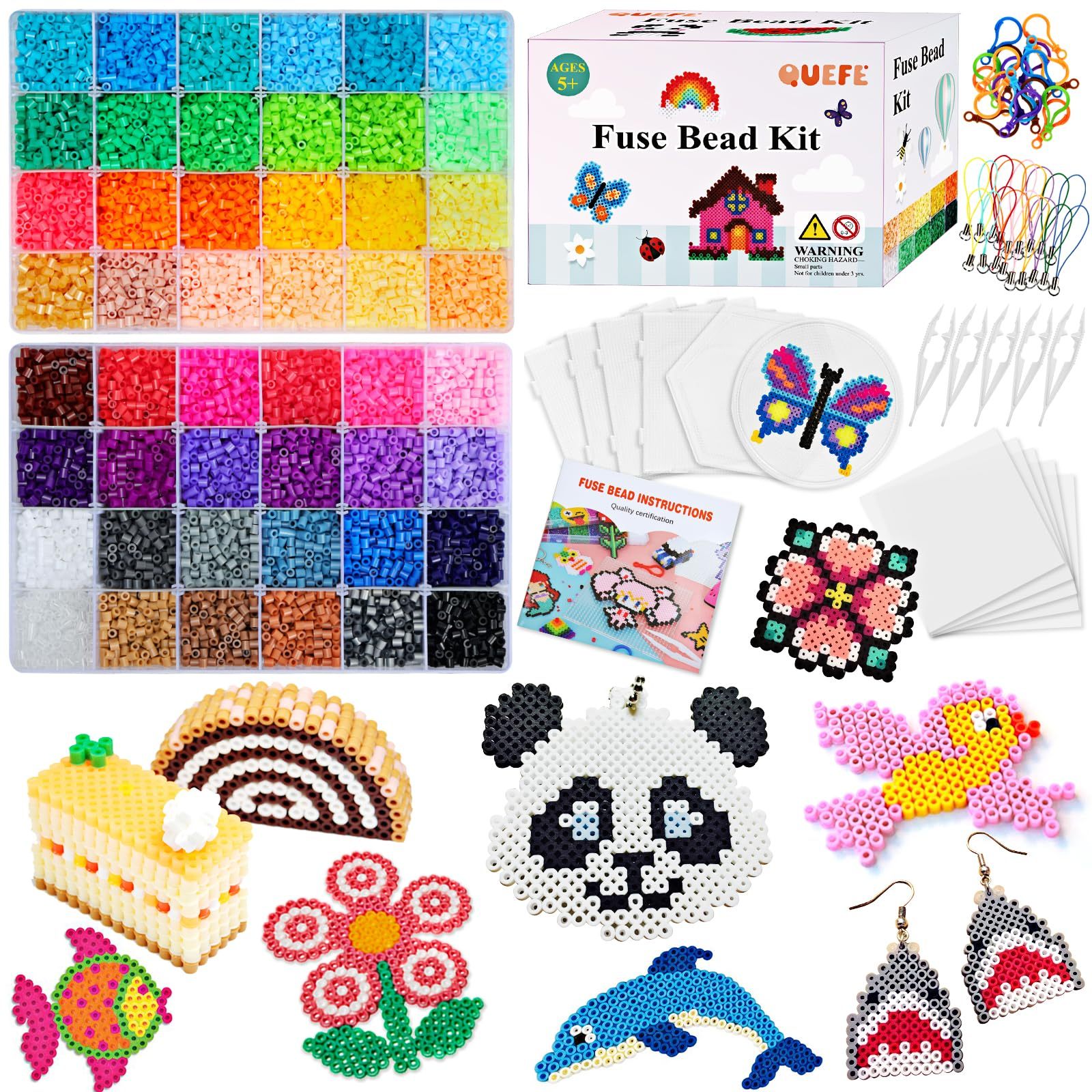 20000 Fuse Beads Kit for Kids 48 Colors Crafts DIY Projects 5mm Christmas Birthday Gifts for Kids