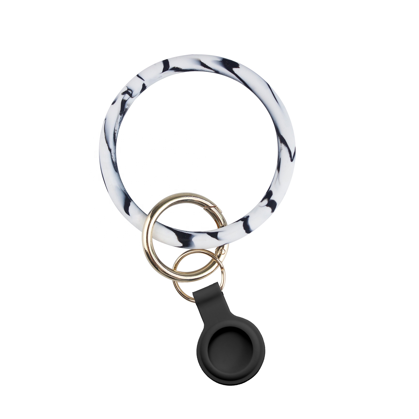 Marble Design Silicone Bracelets with Protective Cover Case for Apple for Airtags with Key Ring