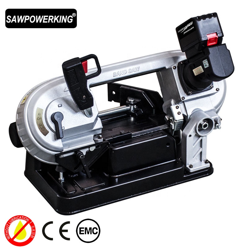 Sawpowerking 5 "* 5" Беспроводные ленточная пила для резки металла/ПВХ трубы/резка древесины ленточная пила для резки литиевая батарея ленточная пила для резки портативный мини ленточная пила для резки