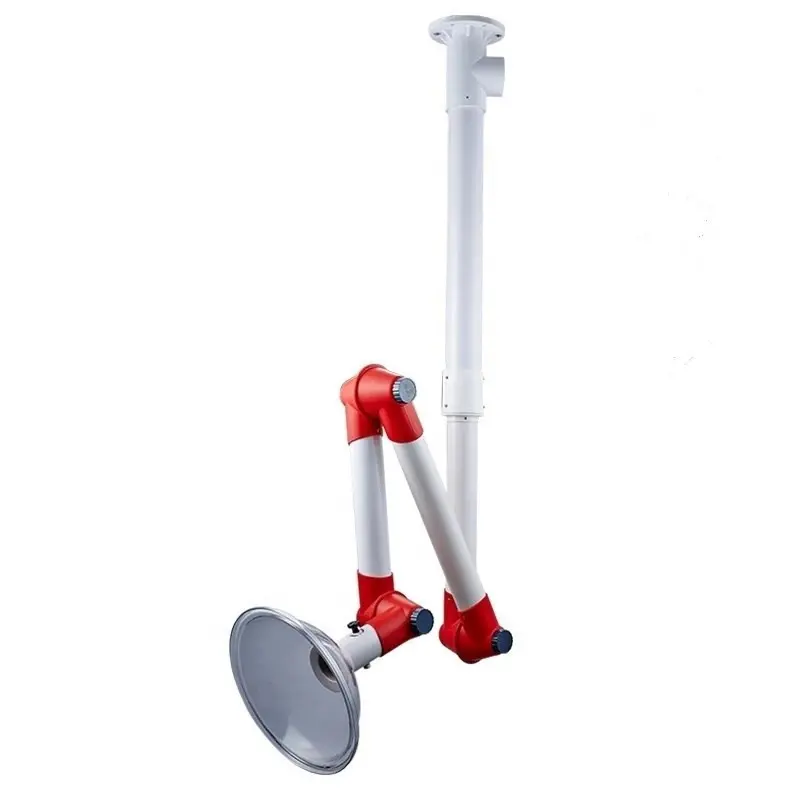 Lab use flexible fume extraction arm and smoke suction hose with clear arcryric extraction hood