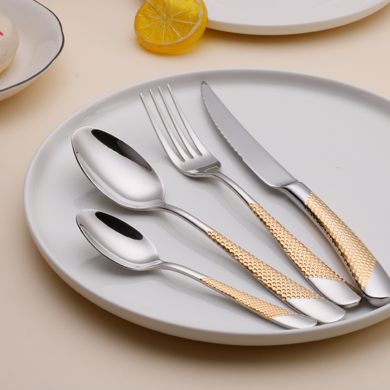 German thickened steak knife fork spoon set western food stainless steel commercial household three - piece set