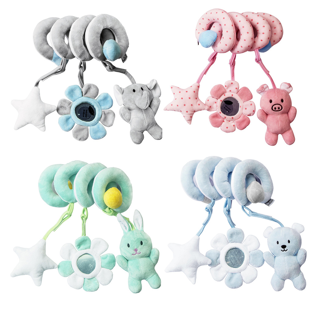 Custom Baby Musical Bed Hanging Rattle Pram Spiral Safety Animal Bed Hanging baby stroller Toy