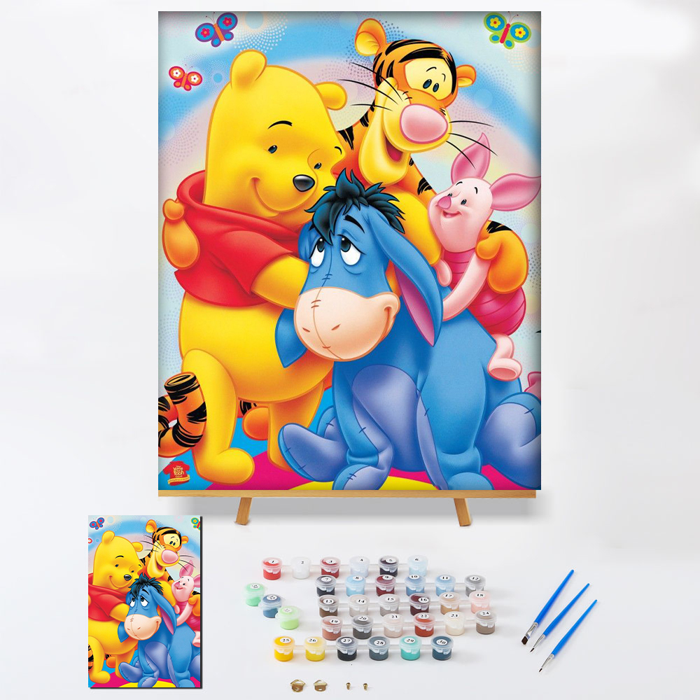 Wholesale Canvas Painting Wall Art Set Paint By Numbers Kit Cartoon For Kids