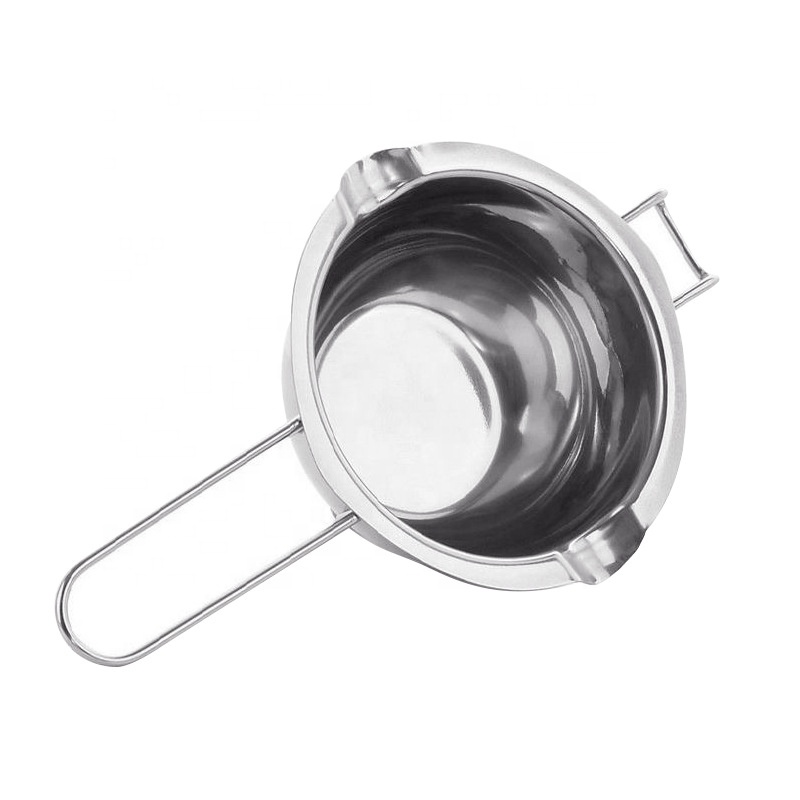 Amazon Hot Sale Long Handle Chocolate Pot Stainless Steel Sugar Chocolate Melting Pot for Kitchen