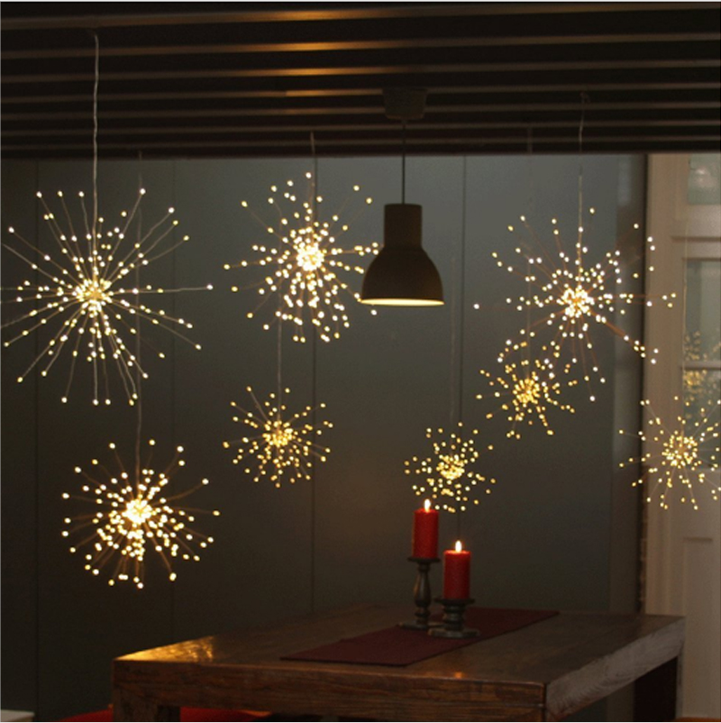 Qixiang Christmas Home Fireworks Starburst multi color decorative solar decoration lights wedding led decorative light
