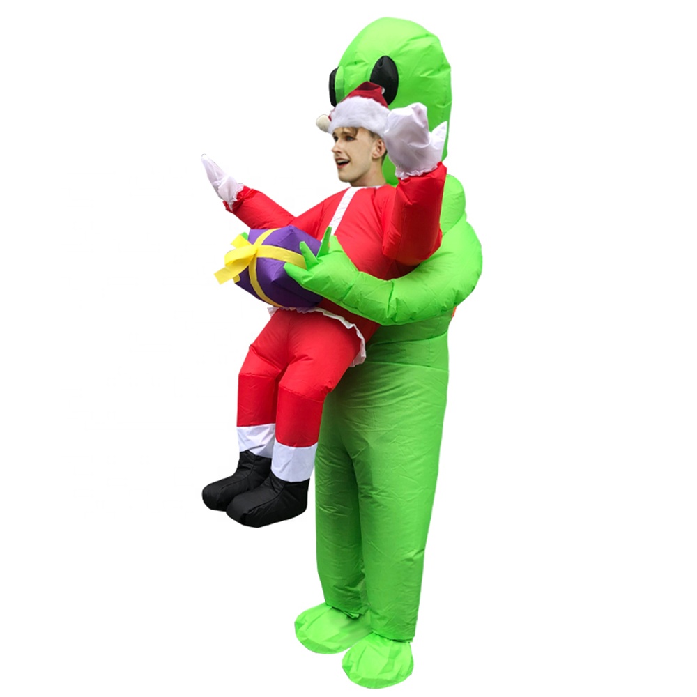 Хэллоуин надувной зеленый alien hug sant claus Костюм надувной ET hug косплей для взрослых детей