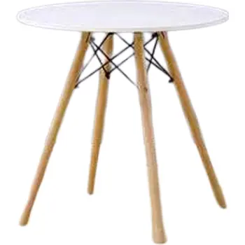 Pure Solid Wood Simple Modern European Cafe Small Round Table For Home Use